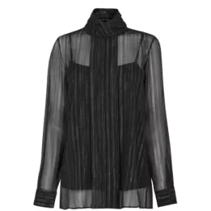 Image of Boss Sheer Blouse - Black