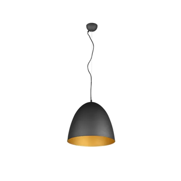 Image of Tilda Modern 40cm Dome Pendant Ceiling Light Black, Gold