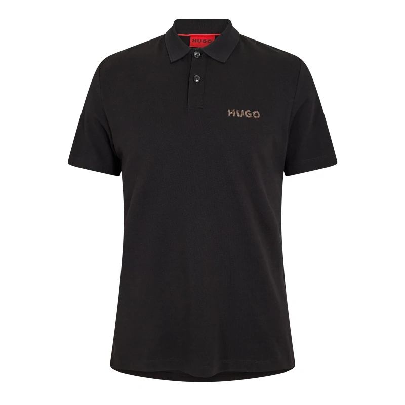 Image of Hugo Mens Dirlmere Short Sleeve Polo Shirt Black male XS