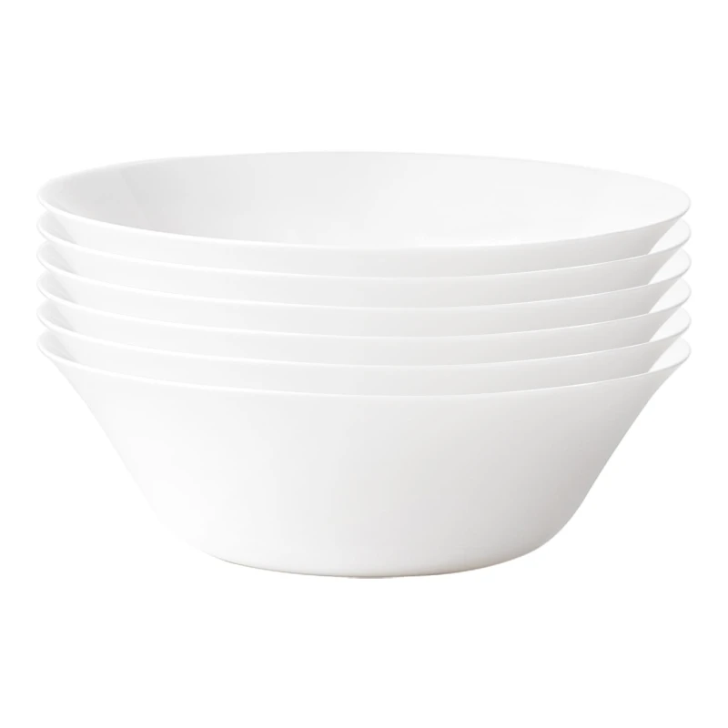 Image of Bormioli Rocco White Moon Glass Serving Bowls 27cm Pack of 6 White unisex
