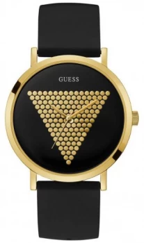 Image of Guess Mens Trend Imprint Black Gold W1161G1 Watch