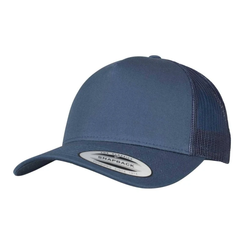 Image of Flexfit Mens Retro 5 Panel Trucker Cap in Navy Navy Male One Size