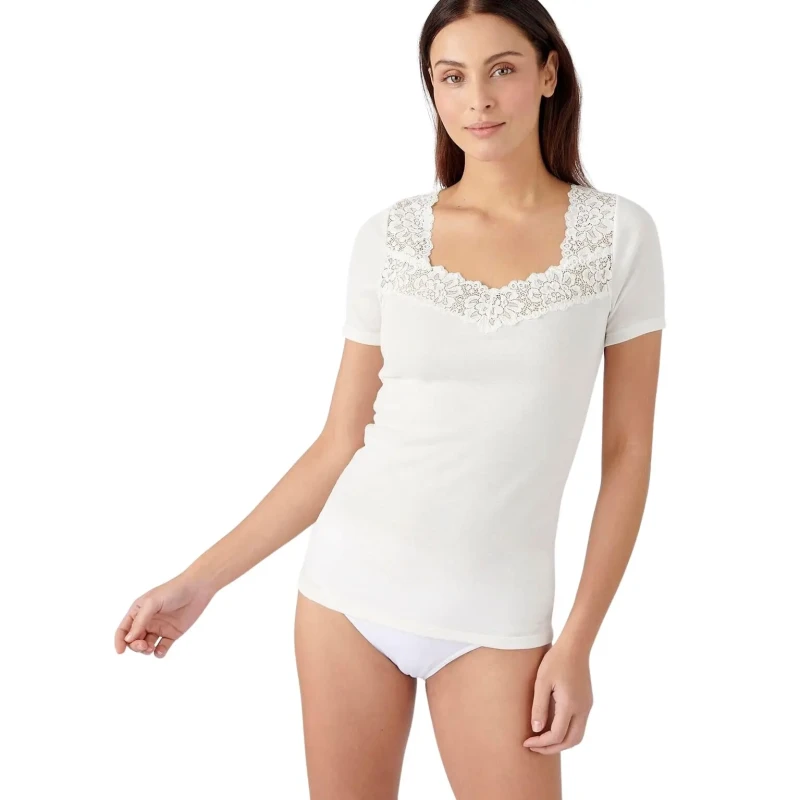 Image of DAMART Thermolactyl Short Sleeve T-Shirt, Grade 2 Off-White Women XS;S;L;XL;XXL