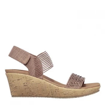 Image of Skechers Beverlee Womens Wedge Sandals - Brown