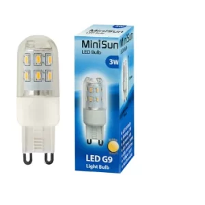 Image of Pack of 3 3W G9 Warm White LED Capsule Bulbs
