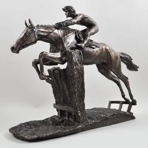 Image of Horse Racing At Full Stretch by David Geenty Cold Cast Bronze Sculpture 26cm