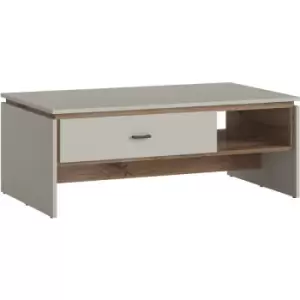 Image of Rivero 1 Drawer Coffee Table in Grey and Oak