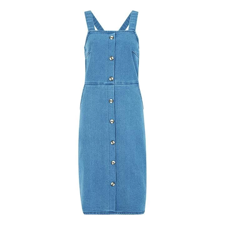 Image of Yumi Blue Denim 'Ophelia' Pinafore Dress - 8