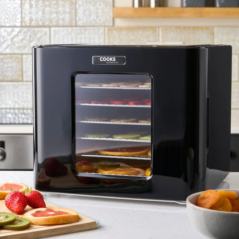 Image of Cooks Professional 6 Tier Food Dehydrator - Fruit Meat Veg Snack Preserver Drying Machine in Black Unisex