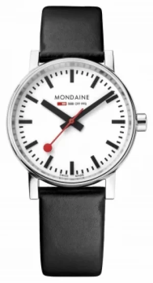 Image of Mondaine Evo2 35mm Black Leather Strap MSE.35110.LB Watch