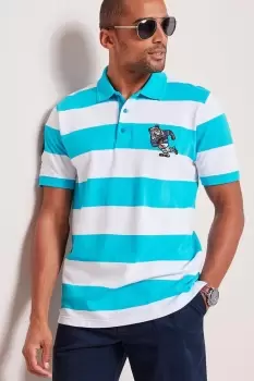 Image of Short Sleeve Hooped Stripe Polo Shirt