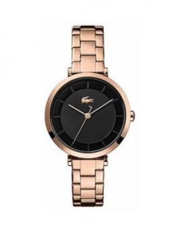 Image of Lacoste Lacoste Geneva Black Dial Gold Tone Bracelet Watch