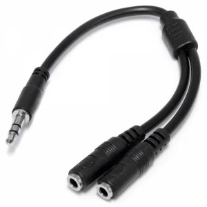 Image of Slim Stereo Splitter Cable 3.5mm Male to 2x 3.5mm Female