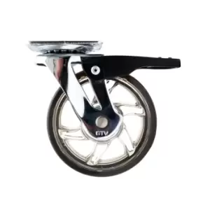 Image of GTV 75mm 40kg Plastic Swivel Castor Wheel Furniture Caster Brown - with Brake, P