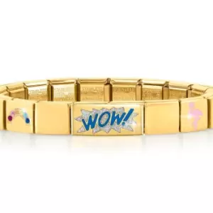 Image of Nomination GLAM Gold Rainbow & Flamingo Wow Bracelet