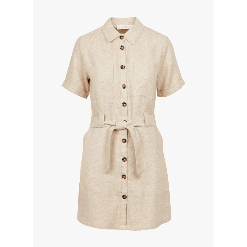 Image of La Petite Etoile Womens shirt dress La Petite Etoile Rila Beige Female L