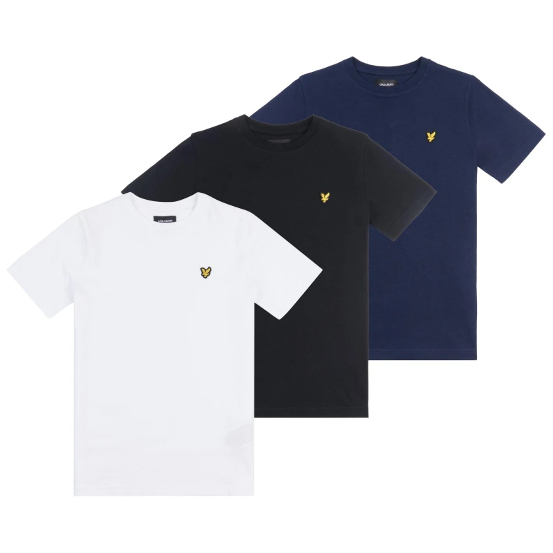 Image of Lyle and Scott Pack T-Shirts Juniors - Blue Blue 12 - 13 Years