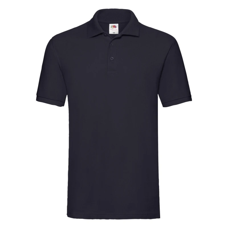 Image of Fruit Of The Loom Fruit of the Loom Men Premium Pique Polo Shirt in Mid Navy Size: Small Mid Navy S Male 5063470860616