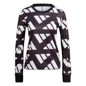 Image of adidas Own The Run Celebration Sweatshirt Ladies - Black/White