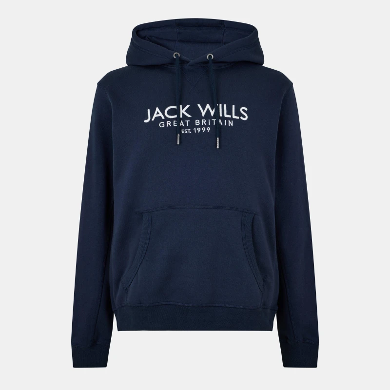 Image of Jack Wills Batsford Logo Hoodie Mens Navy male XS