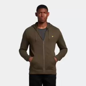 Image of Mens Zip Through Hoodie - Olive - L