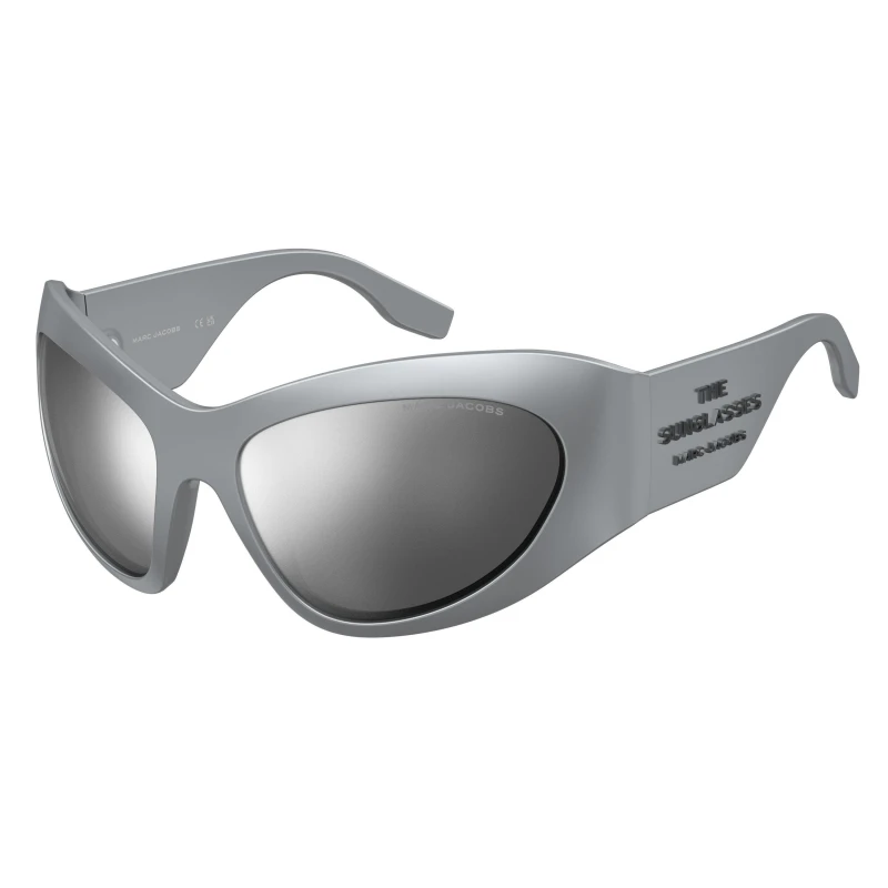 Image of Marc Jacobs Womens Rectangular Round Sunglasses Silver female 62 cm