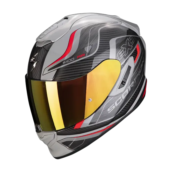 Image of Scorpion Exo-1400 Evo Air Attune Grey-Black-Red Full Face Helmet XL