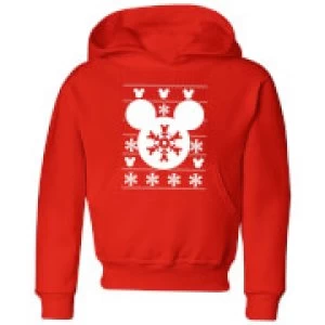 Image of Disney Snowflake Silhouette Kids Christmas Hoodie - Red - 9-10 Years