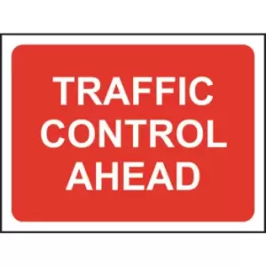 Image of 1050 X 750MM Temporary Sign & Frame - Traffic Control Ahead