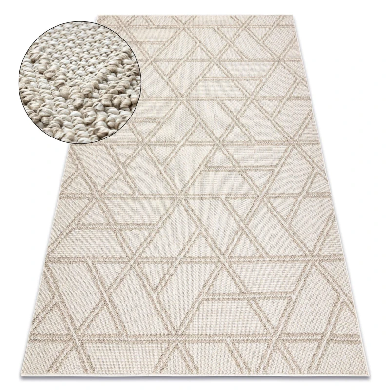 Image of RugsX Carpet Jersey 19241 Beige - Rhombuses, Geometric Structural, Loop Boho 120X170 Cm