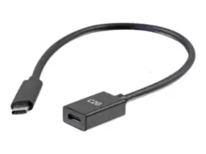 Image of C2G 1ft USB-C to C 3.1 (Gen 1) Male to Female Extension Cable
