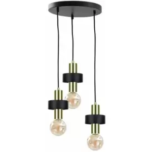 Image of Keter Unica Cluster Pendant Ceiling Light Black, Gold, 35cm, 3x E27