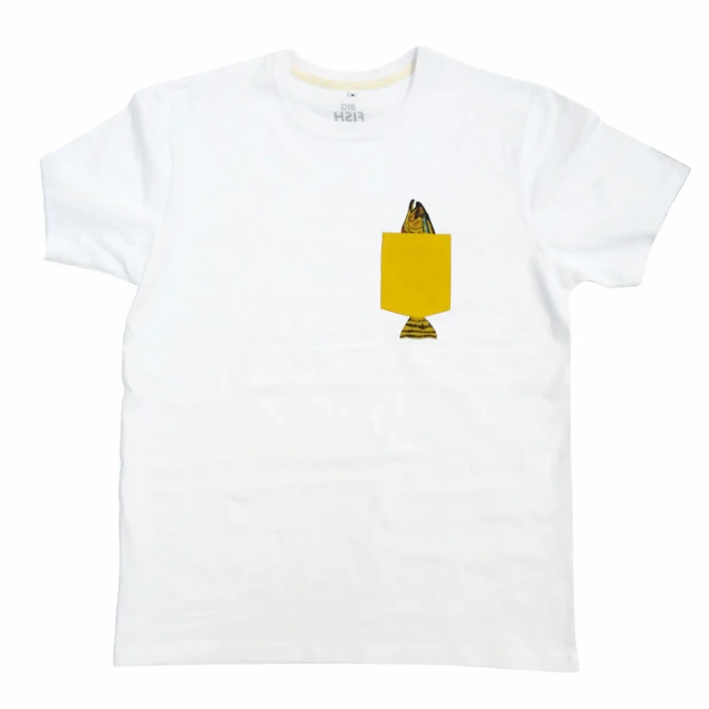 Image of Big Fish pocket t-shirt merou Big Fish Blanc Male S TEE-FR-Pocket-MEROU-WHITE-S