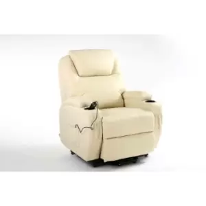 Image of Cinemo Heated Massage Rise Recliner - Cream