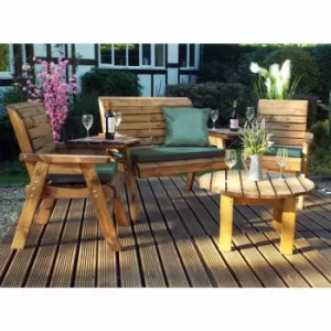 Image of Charles Taylor Round Four Seater Garden Furniture Set, Green