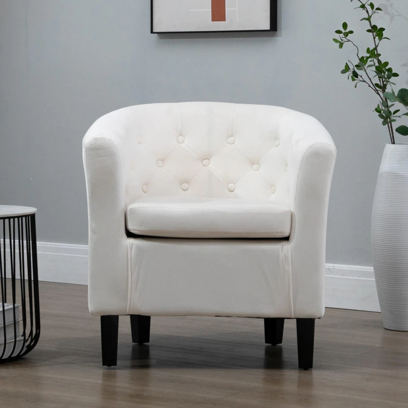 Image of Artemis Home Clio Accent Chair in Cream Cream Unisex