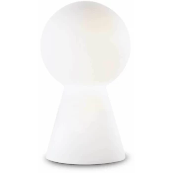 Image of Ideal Lux Birillo - 1 Light Small Table Lamp White, E27