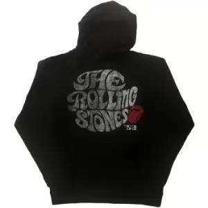 Image of The Rolling Stones - Swirl Logo '82 Unisex XX-Large Pullover Hoodie - Black