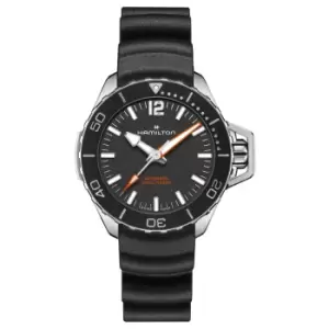 Image of Hamilton Khaki Navy Frogman Automatic Black Dial Black Rubber Strap Mens Watch H77455330