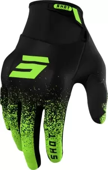 Image of Shot Drift Edge Motocross Gloves, black-green, Size L, black-green, Size L