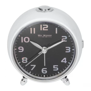 Image of WILLIAM WIDDOP Sweep Alarm Clock - White & Chrome