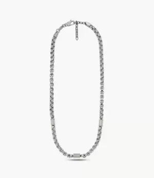 Image of Fossil Men All Stacked Up Two-Tone Stainless Steel Chain Necklace