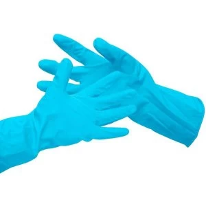 Image of Value Rubber Gloves Size Medium Blue (Pack 6)