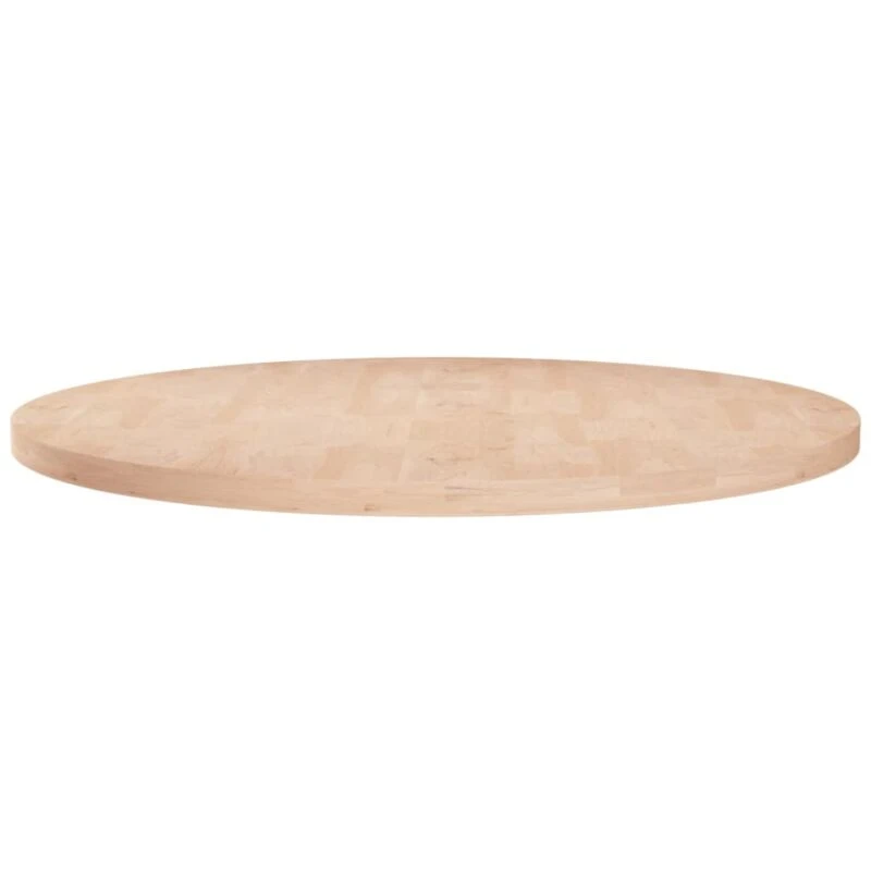 Image of Vidaxl Round Table Top Ã?80X2,5cm Untreated Solid Wood Oak, Brown 342905