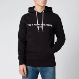 Image of Tommy Hilfiger Mens Tommy Logo Hoodie - Jet Black - S