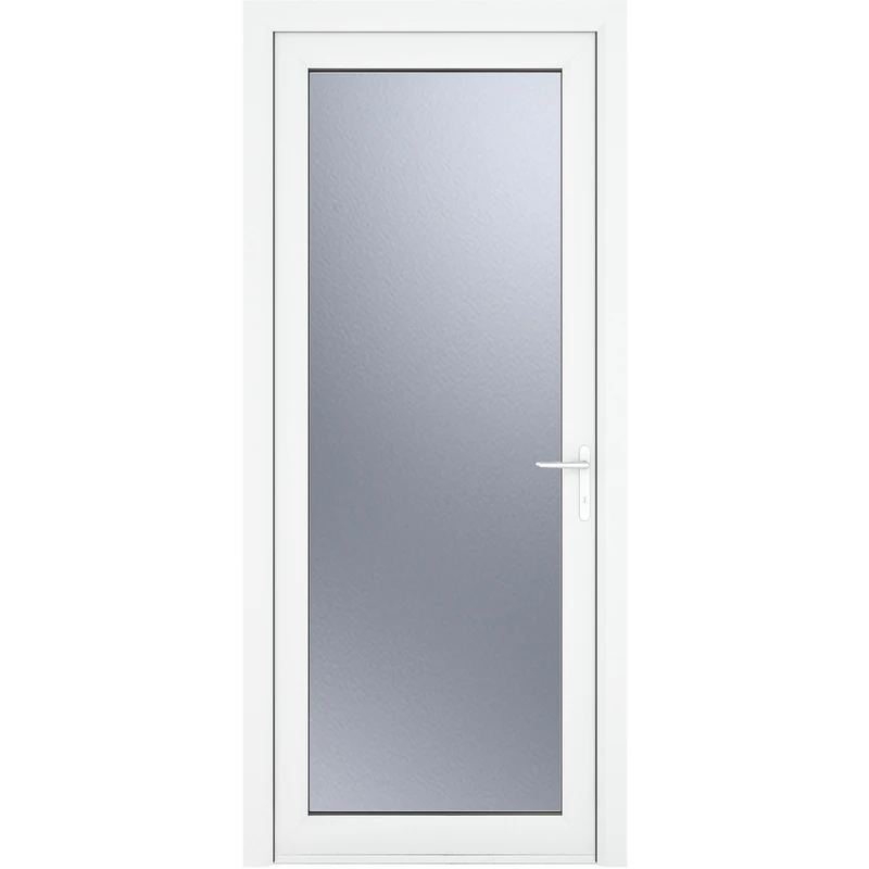 Image of Crystal Triple Glazed Single Door Full Glass White Lh 920 X 2090Mm Obscure, White 1RLHW92209OBTG