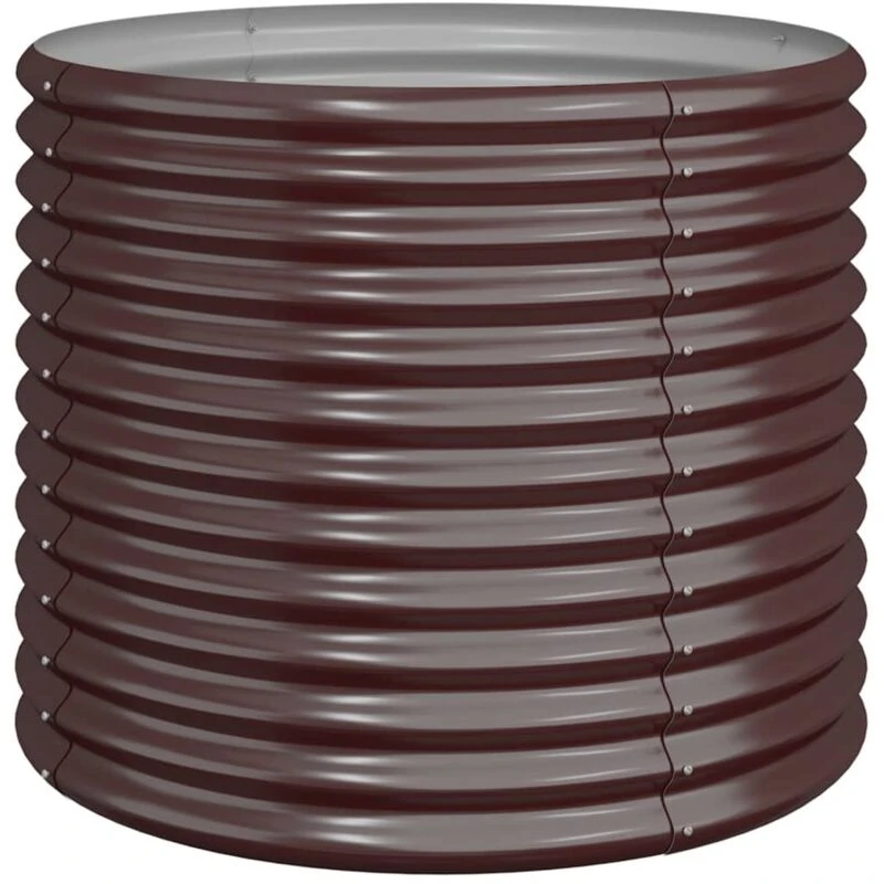 Image of vidaXL Garden Planter Powder-coated Steel 80x80x68cm Brown, Brown 318860