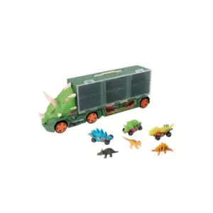 Image of Teamsterz Beast Machines Triceratops Transporter Includes 3 Dino Racer Cars & 3 Dinosaurs