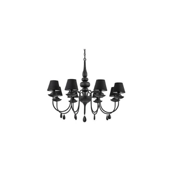 Image of Ideal Lux Blanche - 8 Light Multi Arm Chandelier Black Finish, E14