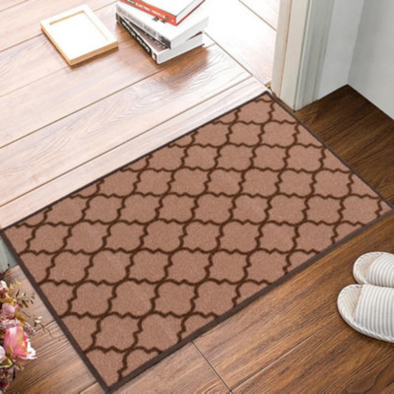 Image of Smart Living Smart Living Trellis Heavy Duty Machine Washable Hallway Kitchen Non Slip Door Mat in Beige Size: 50cm x 80cm Beige 50cm x 80cm Unisex